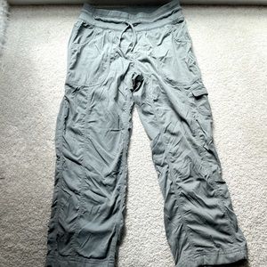 The North Face Grey-Green Nylon Cropped Drawstring Pants, Size XS